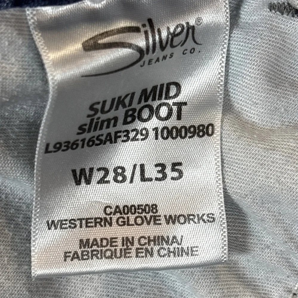 Silver Jeans Co Suki Slim Boot Jeans Women Sz 28 Med Wash Mid Rise Stretch Denim